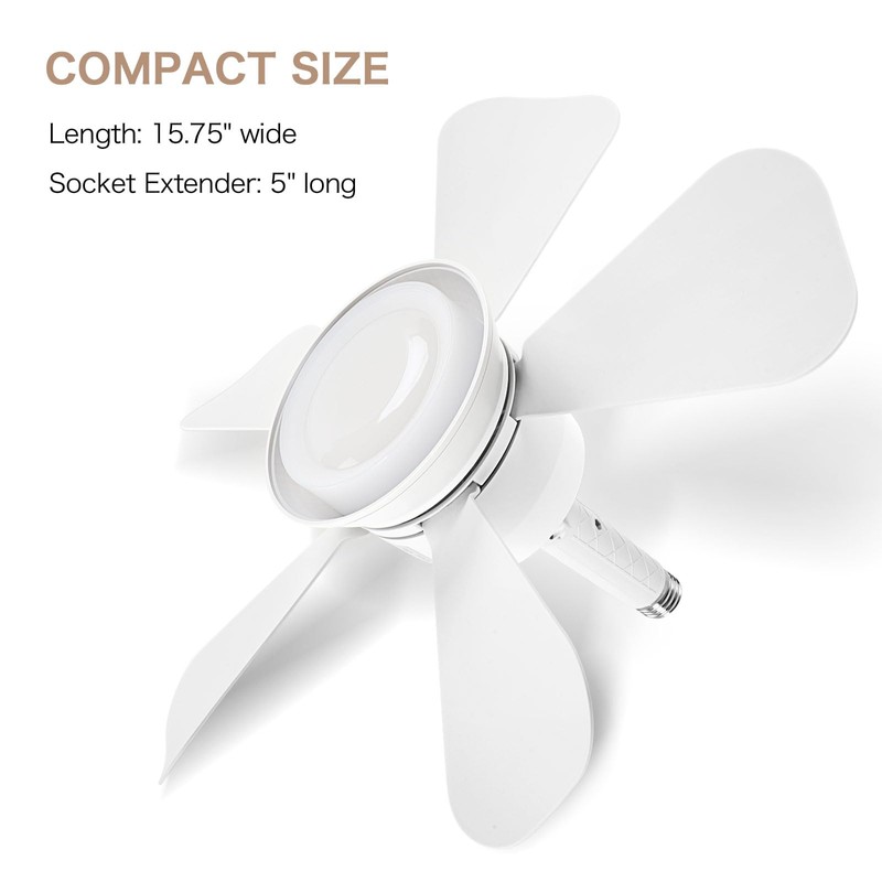 WARWARS Socket Fan Light Breeze Ceiling Fan, Easy Install Socket