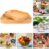 Geytetqi 2 Pack Bamboo Serving Trays with Handles, Rectangular Bamboo