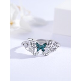 Midir&Etain Butterfly Ring 925 Sterling Silver Adjustable Turquoise Ring Boho Jewellery Gifts for Women Girls