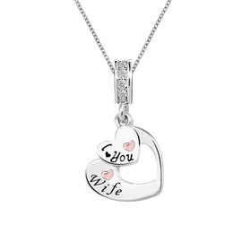 ZakiaHo I Love You Wife Necklace from Husband Pendant Jewellery for Women Girls Anniversary Valentines Day Birthday Christmas Gifts