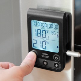 Lavatools OVT02 Element Digital Oven Thermometer for Oven, Grill, and Smoker Includes Dual-Sensor Stainless Temperature Probe (Carbon)