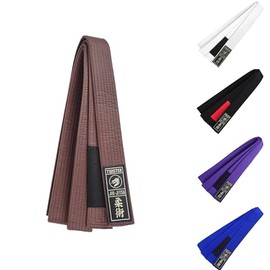 TWISTER Jiu Jitsu Cinturón | Cinturón BJJ de 1.5 pulgadas de ancho | Parche tela de alta calidad | Cinturón de 9 costuras, Marrón, A4