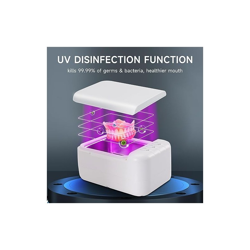 46kHz Ultrasonic Cleaner Machine Pro for Retainer, Dentures, Mouth Guard,