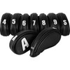 Craftsman Golf 9pcs/set Black Iron Headcover Set Elastic Closure Suitable