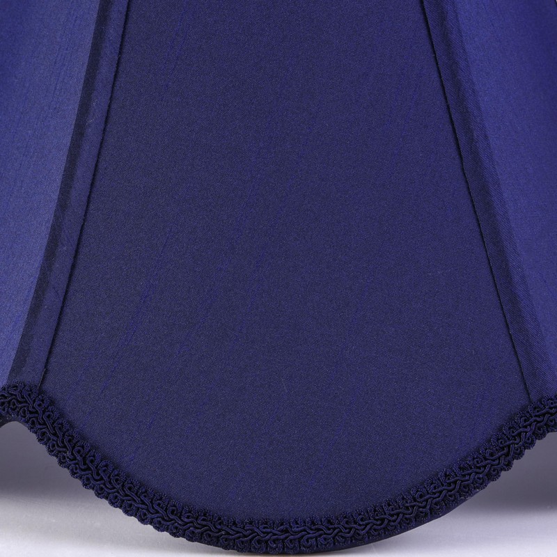 GO&SO Navy Blue Lamp Shade Scalloped Lampshade,Petal Edge Braid Bell