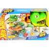 Hot Wheels Toy Car Track Set, City T-Rex Blaze Battle