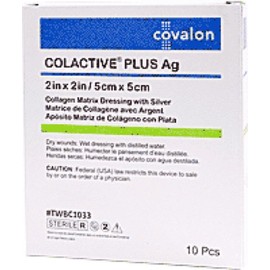 ColActive Silver Collagen Dressing 2" x 2" Latex-Free Sterile (Box of 10 Each)