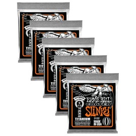 5 PACK Ernie Ball P03122 Coated Hybrid Slinky Strings.009-.046