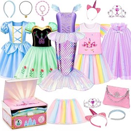 Meland Princess Dress Up Trunk for Girls 3-8, Toys Gift Set for Holidays