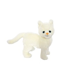 Auswella Plush Cat Stuffed Animal - White, Standing Pose