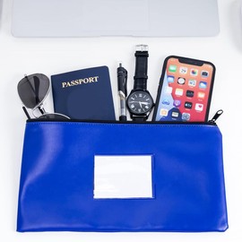 Pojedehy 10-Pack Bank Deposit Money Bags with Zipper, Leather Bags Wallet Pouches with Label, Makeup Bags, for Cash, Coins, Cet Easy Install