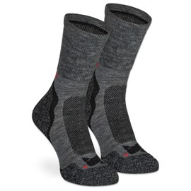 mehrstrumpf 2/4 Pairs of Lightweight Merino Hiking Socks + Outdoor Hiking Trekking + Anti-Bubble Padding + Thermal Regulation with Wool for Men and Women, 2 pairs (anthracite)