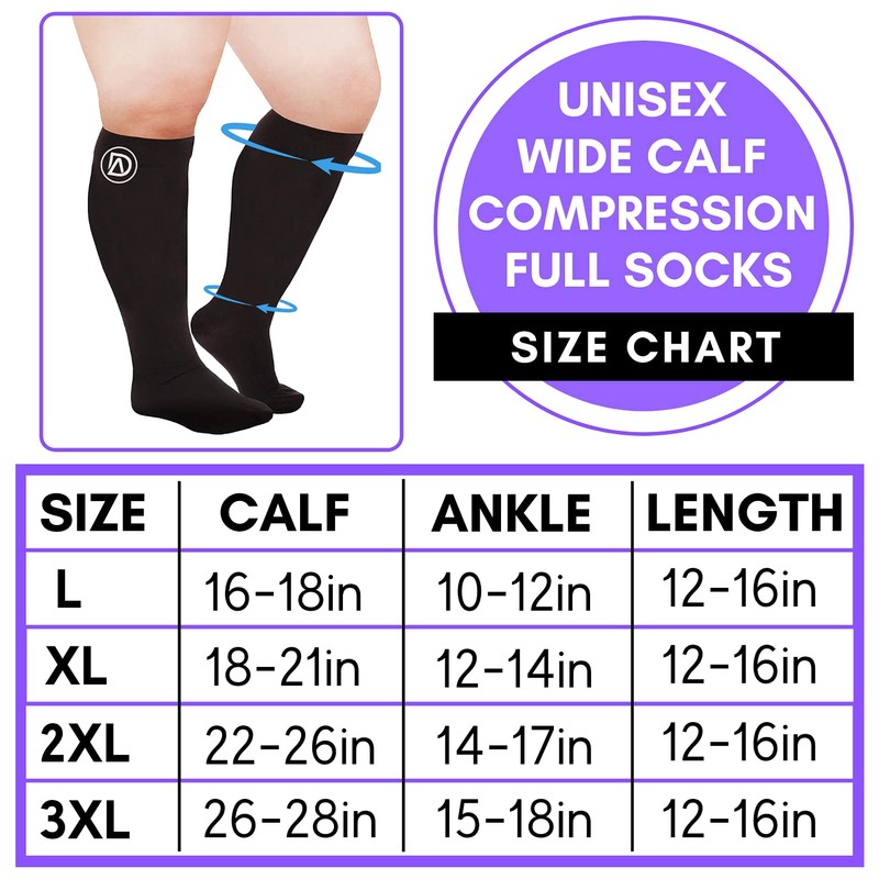 Dominion Active Plus Sized Compression Socks (2X, Purple)