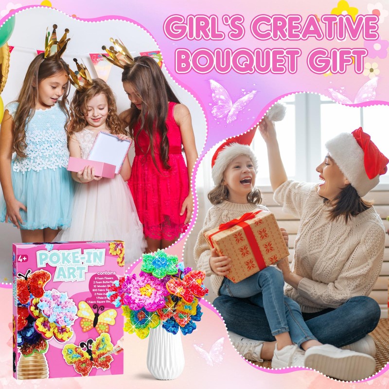 Poke in Art Flower Craft Kits for Kids | Gifts