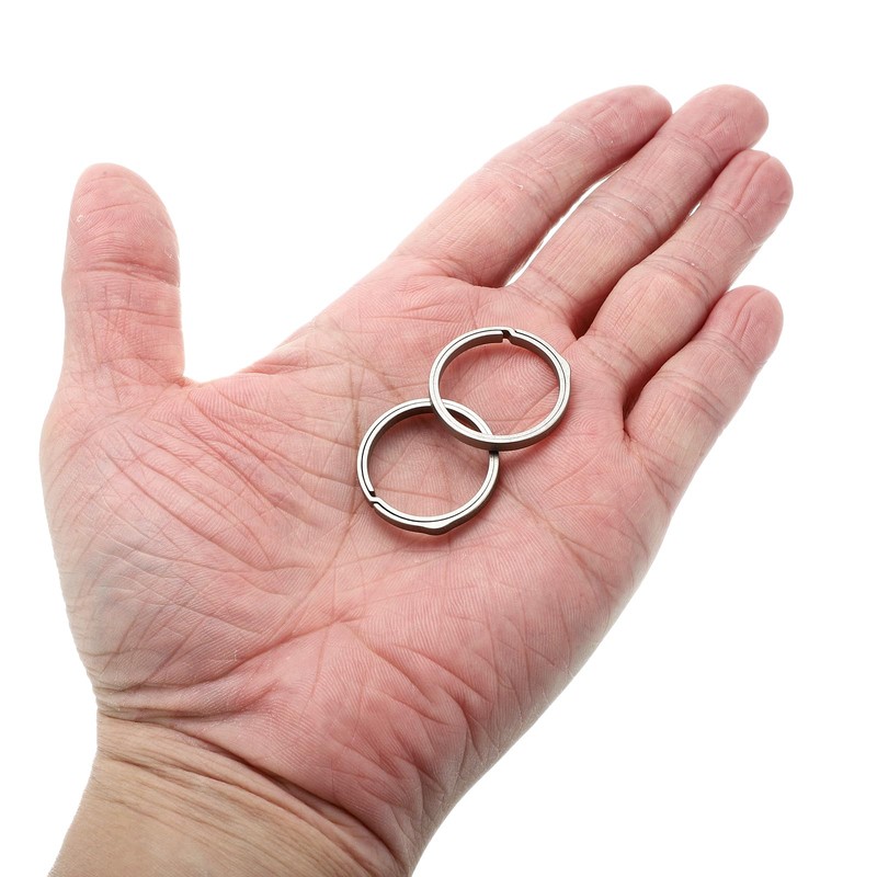 sourcing map Titanium Keychain Rings, 2 Pcs 0.75-inch Split Side