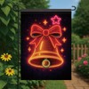 Saoplasa Christmas Garden Flag 12x18 Inch Double Sided Neon Bell