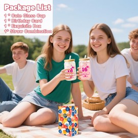 Joybble 16th Girls Birthday Presents, Gifts for 16 Year Olds Birthday Girl, Happy 16th Present Cups with Lids and Straws, Ideas Presents for Kids Granddaughter Stocking Fillers, Cold Drink Cup