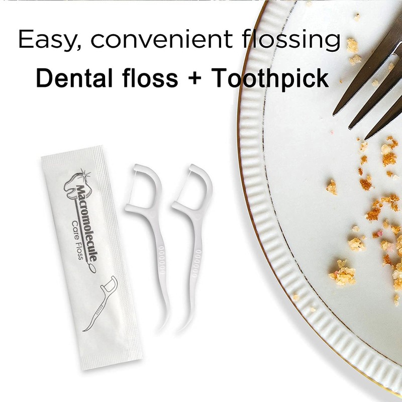 300 Pack Dental Floss Picks Individually Wrapped, Single Wrapped Floss,
