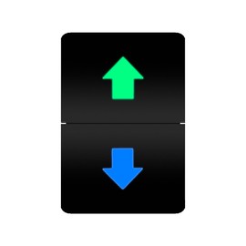 Arrows Momentary Push Switch Winch UP Down Green 12V Blue Light 1.28" x 0.87" for Toyota Landcruiser Prado150 200 HiAce 4Runner Camry Corolla Kluger