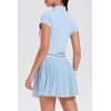 Mudere Women's Two Piece Tennis Skirt Set High Waisted Pleated