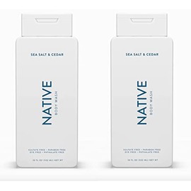 Native Body Wash Contains Naturally Derived Ingredients | For Women & Men, Sulfate, Paraben, & Dye Free Leaving Skin Soft and Hydrating | Sea Salt & Cedar 18 oz - 2 Pk