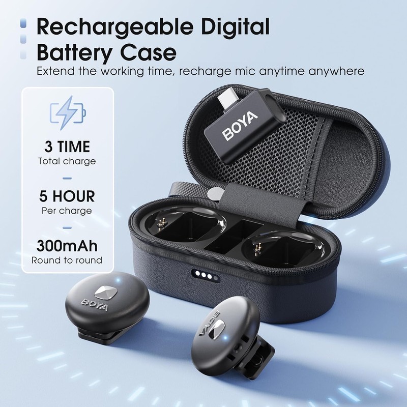 BOYA Omic-U-B Wireless Microphone System, 50M Wireless Transmission Range, USB-C