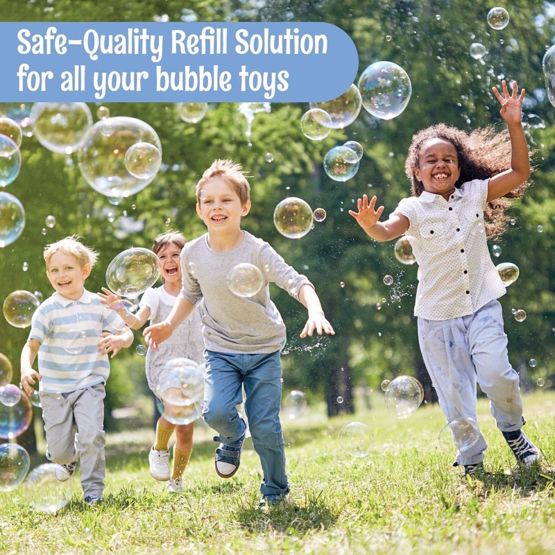 Klevly 101 oz Iridescent Bubble Solution Refill | Non-Toxic Quick