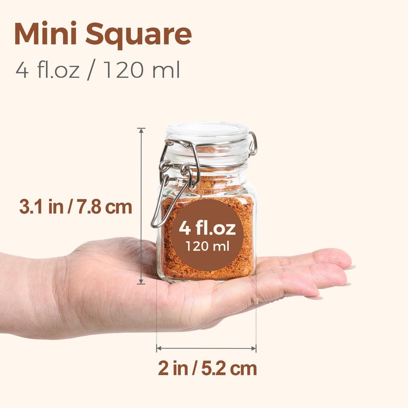 ComSaf 4 oz Glass Jars with Lid, Set of 12