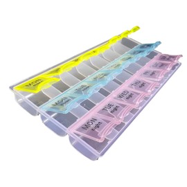 7 Day Pill Organizer, 3 Times a Day Pill Planner,Weekly Pills Case,Monthly Pill Organizer - 21 Day Pill Planner,Daily Pill Case,Pills/Vitamin/Fish Oil/Supplements, gifts for elders,Rainbow