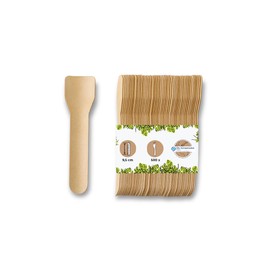 BIOZOYG Environmentally Friendly Ice Cream Scoop, 500 Ice Cream Sticks, Paper, Brown, Biodegradable Ice Cream Spoons, Disposable Paper Spoons, Sustainable Ice Cream Scoop, Climate Neutral Ice Cream