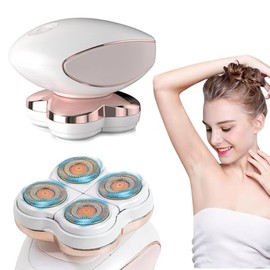 Depiladora Eléctrica Mujer 4 Hojas 360°, Depiladora Facial Silenciosa | 4 cabezales, Sin dolor, Para cara cuerpo y axilas, Precisión, Portátil, Ideal para retoques diarios