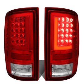 DNA Motoring TL-DRAM09-LED-RD3D-CH-RD 3D LED Tail Light Assembly (Driver & Passenger Side), 1 Pack,Red