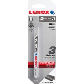 LENOX Tools 1991565 T-Shank Medium Metal Cutting Jig Saw Blade, 3 5/8" x 3/8" 18 TPI, 3 Pack