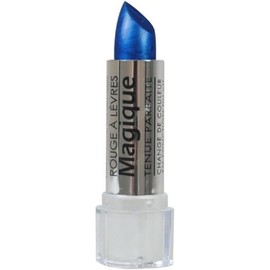 Magischer Lippenstift, blau, wird je nach pH-Wert der Lippen mehr oder weniger rosa