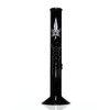 Black glass bong with leaf motif - 26 cm, 14.5