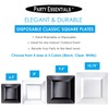 Party Essentials 40-Count Hard Plastic 9.5" Classic Square Lunch/Dinner Plates,