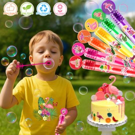 Flamingo Party Favors for Kids – 24PCS Tropical-Themed Bubble Wands, Great for Birthday Supplies, Pinata Fillers, Goodie Bags & Classroom Rewards