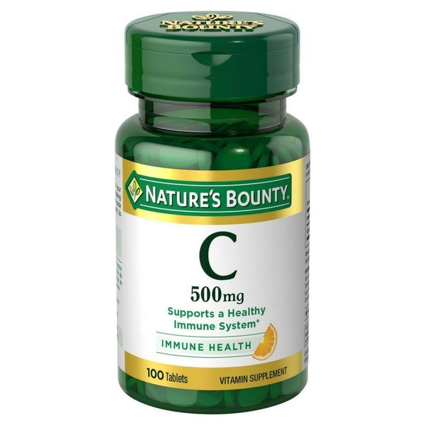 Nature's Bounty Vitamin C 500 mg Tablets 100 ea (Pack of 2)