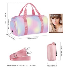 HAWEE Travel Bag Large Men's Sports Bag Weekender Women's Foldable Gym Bag with Shoe Compartment & Wet Compartment Waterproof Travel Duffle Bag Lightweight Hand Luggage Bag for Travel Sports Fitness