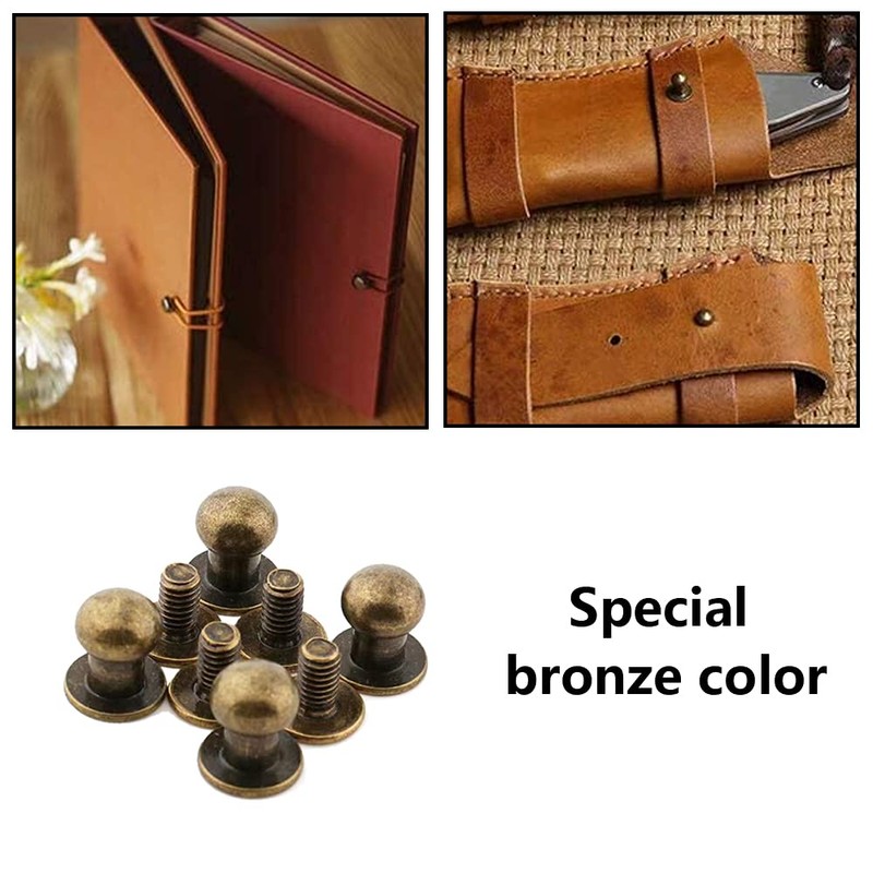 OHAOLYLE 100 Sets Bronze Round Head Button Stud Phillips Screws