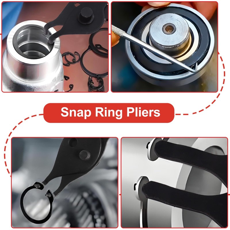 Doaho 10pcs Snap Ring Pliers Set with Straight/Bent Jaw,Storage Case