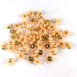 Heyiwell 50PC Flower Buttons Metal Shank Button for Wedding Shirt Crafts Sewing Scrapbooking 13mm,Matte Lvory