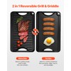 VEVOR Reversible Grill/Griddle, 14x8.5 inch Pre-Seasoned Cast Iron Griddle, Portable