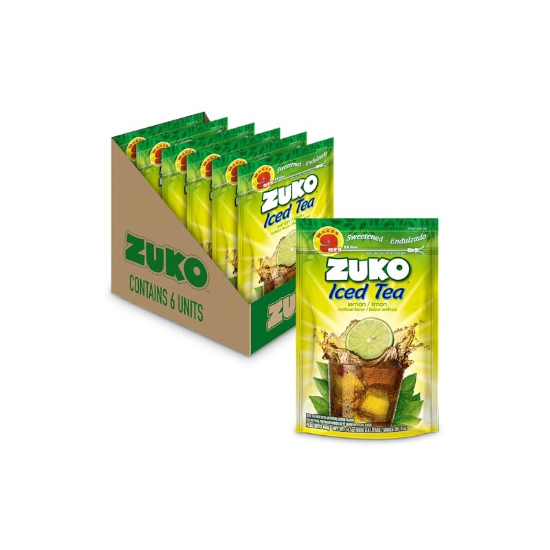 ZUKO Tea Instant Powder Drink, No Sugar Needed, Family Pack