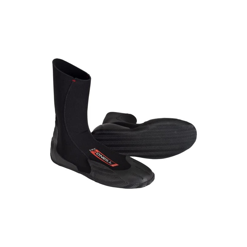 O'Neill Wetsuits Standard Epic 5mm Booties, Black, 8