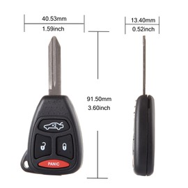 OCPTY Replacement 2Pcs Key Fob Shells Case for Dodge Ram 1500 Durango for Dodge Caliber Dakota Nitro Ram 2500 for Dodge Ram 4000 4500 5500 for Mitsubishi Raider 2008-2013 HT692427AA KOBDT04A