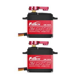 2Pack 20KG High Torque RC Servo, Servo Motor 7.4V Waterproof Digital Servo High Torque Full Metal Gear, Aluminium Case, Control Angle 180° for 1/8 1/10 RC Cars, TRAXXS x4, Baja, RC4WD, GTR and More