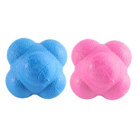 Laroal 2 Pack Reaction Balls, Hexagonal Agility Training Ball to Improve Hand Eye Response and Agility Coordination, Reflex Exercises, Sports (Pink and Blue)