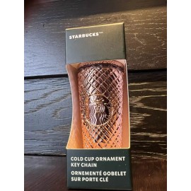 Starbucks Ornament Keychain Rose Gold Bling Cup *New In Box*