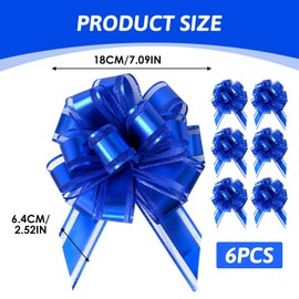 Set of 5 Large Ribbon Bows for Gifts, Baskets, Arrangements and Cars for Weddings, Birthdays and Party Decorations, Waterproof and Durable, Beautiful and Elegant, Romantic and Festive